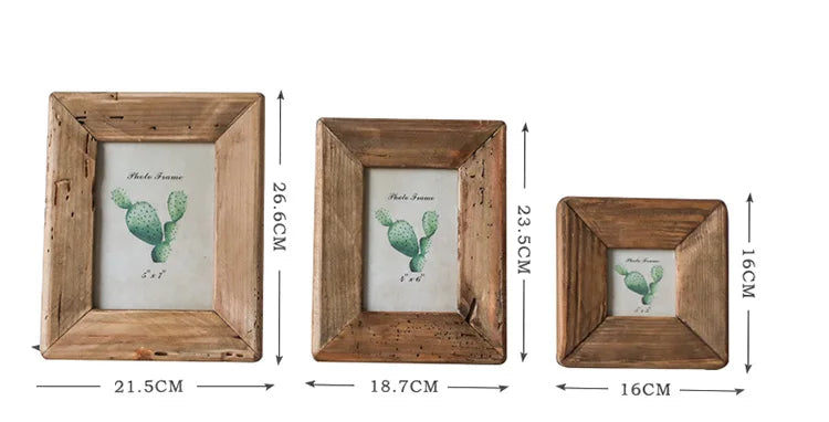 Natural Brown Pine Rustic Photo Frame