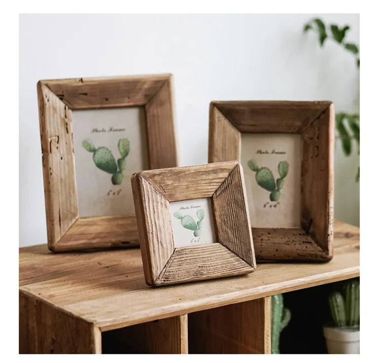 Natural Brown Pine Rustic Photo Frame