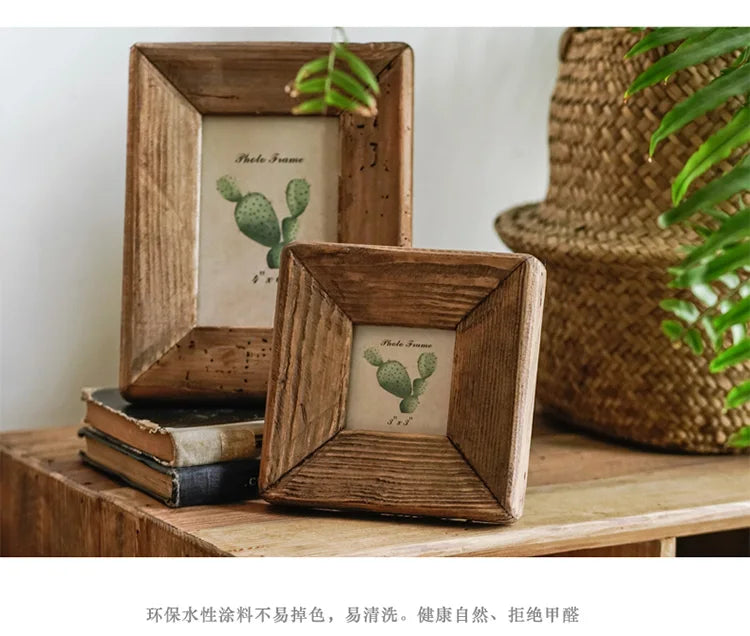 Natural Brown Pine Rustic Photo Frame