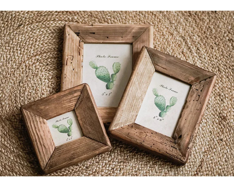 Natural Brown Pine Rustic Photo Frame