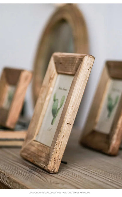 Natural Brown Pine Rustic Photo Frame