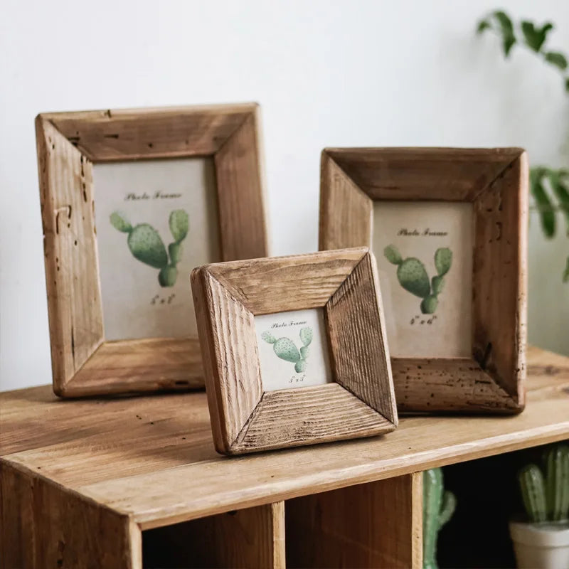 Natural Brown Pine Rustic Photo Frame