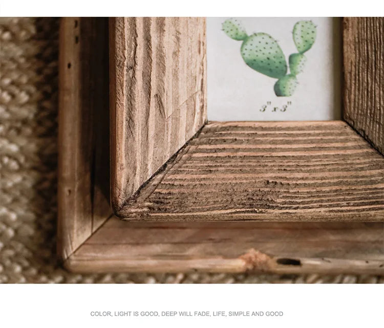 Natural Brown Pine Rustic Photo Frame