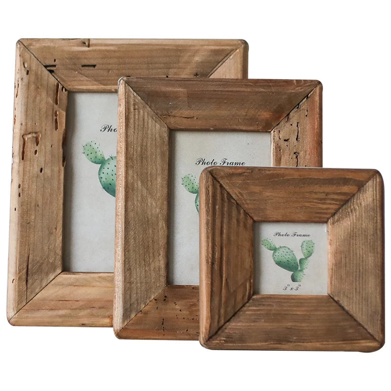 Natural Brown Pine Rustic Photo Frame