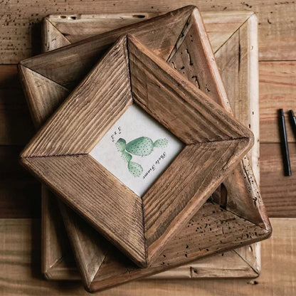 Natural Brown Pine Rustic Photo Frame