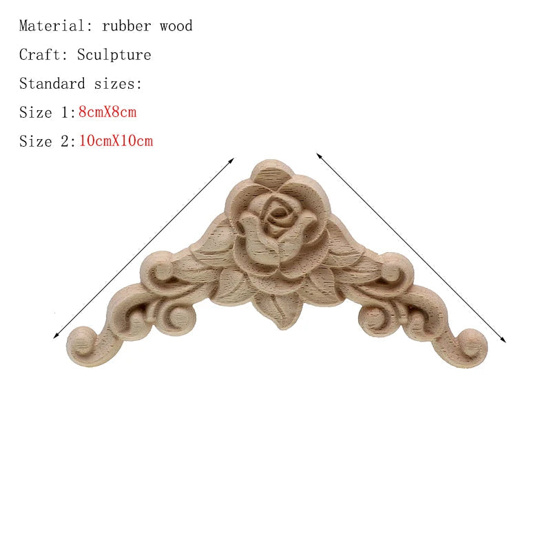 Natural Oak Floral Wooden Figurine