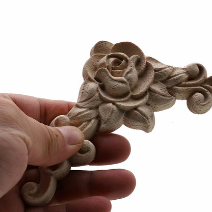 Natural Oak Floral Wooden Figurine