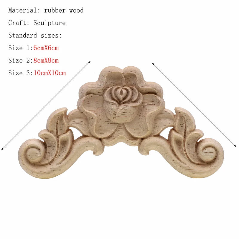 Natural Oak Floral Wooden Figurine