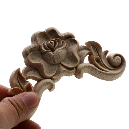 Natural Oak Floral Wooden Figurine