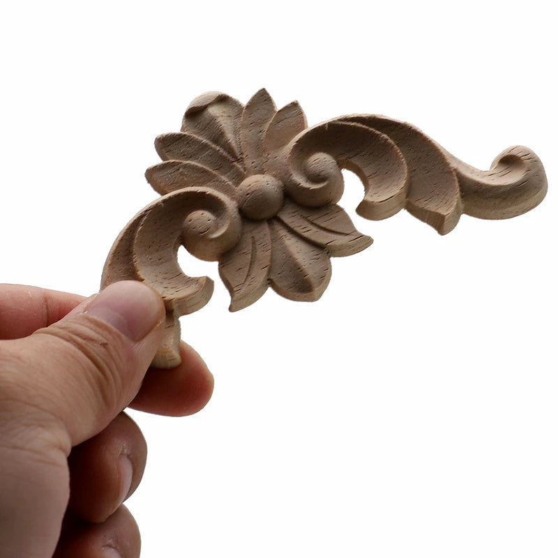 Natural Oak Floral Wooden Figurine