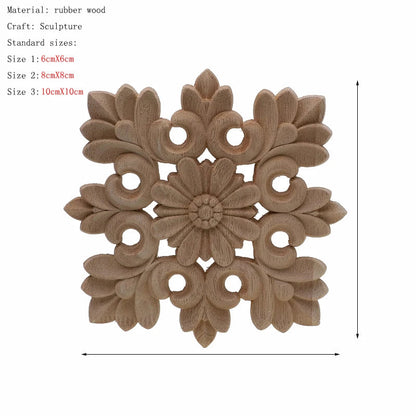 Natural Oak Floral Wooden Figurine