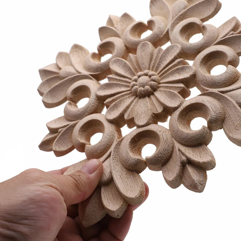 Natural Oak Floral Wooden Figurine