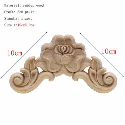 Natural Oak Floral Wooden Figurine