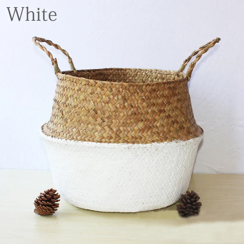 Natural Straw Woven Flower Pot