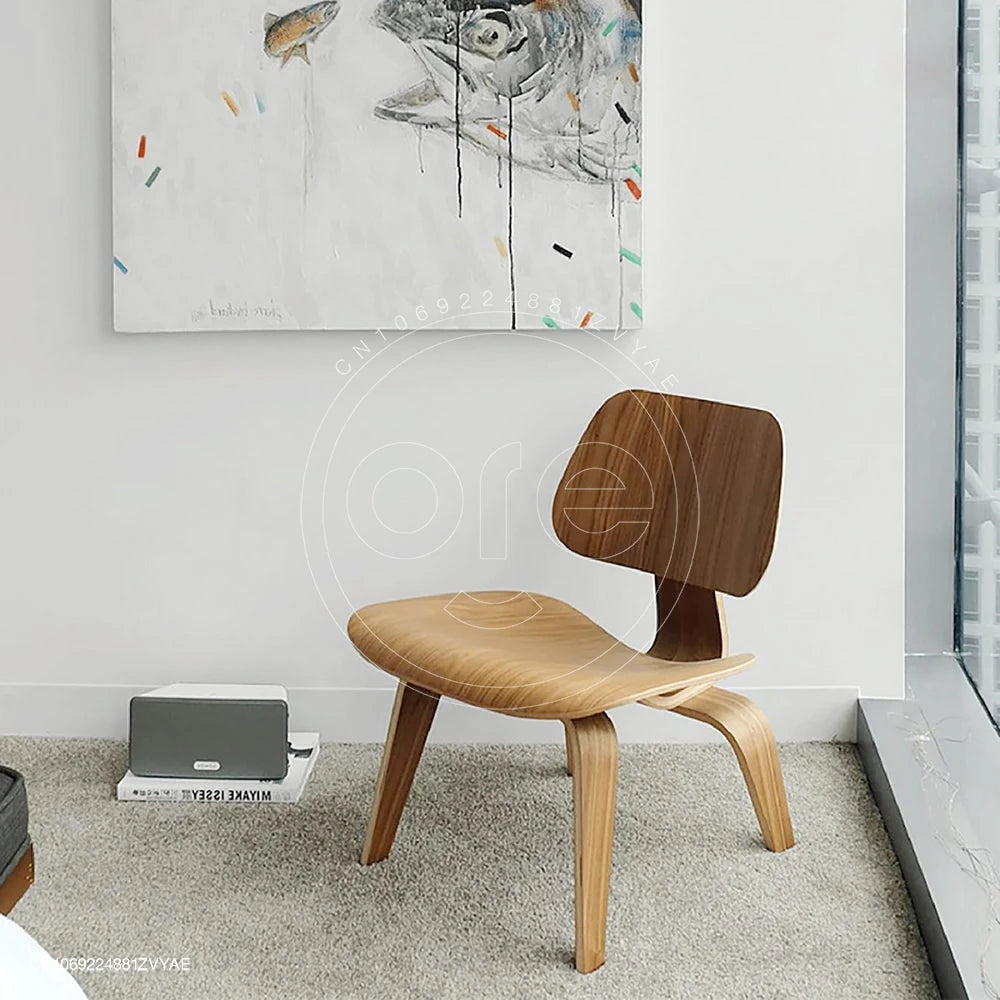 Natural Wood Leisure Chair - Modern