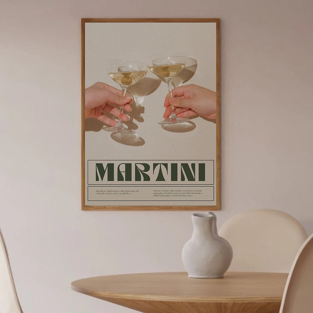 Negroni Cocktail Retro Canvas Print