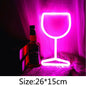 Neon Wine Glass Wall Light