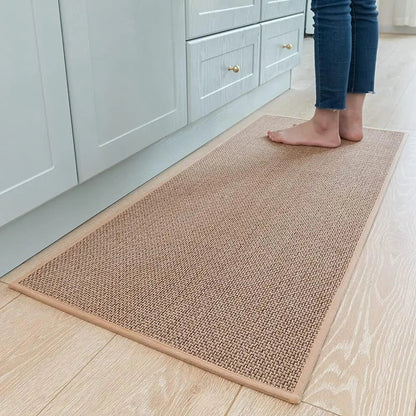 Non-Skid Beige Grey Kitchen Runner