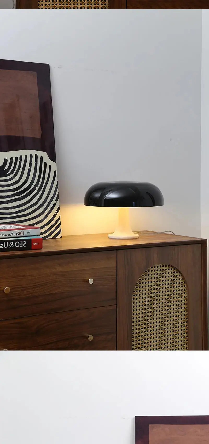 Nordic Black LED Mushroom Lamp