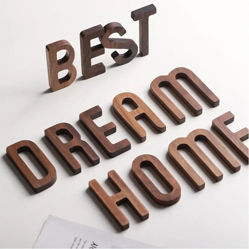 Nordic Black Walnut Decorative Letters