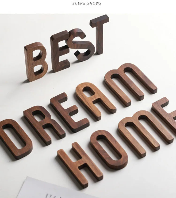 Nordic Black Walnut Decorative Letters