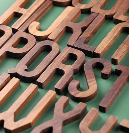 Nordic Black Walnut Decorative Letters