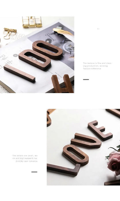 Nordic Black Walnut Decorative Letters