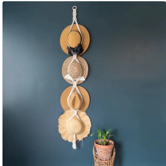 Nordic Boho Cotton Rope Hat Rack