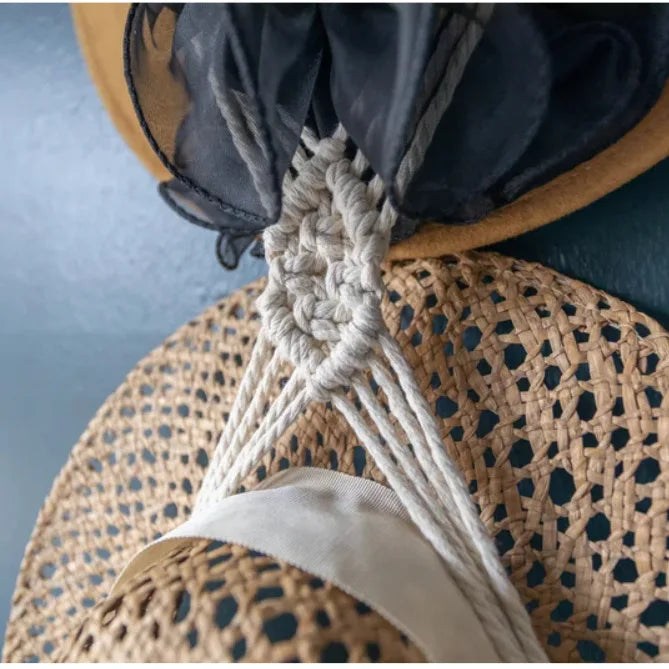 Nordic Boho Cotton Rope Hat Rack