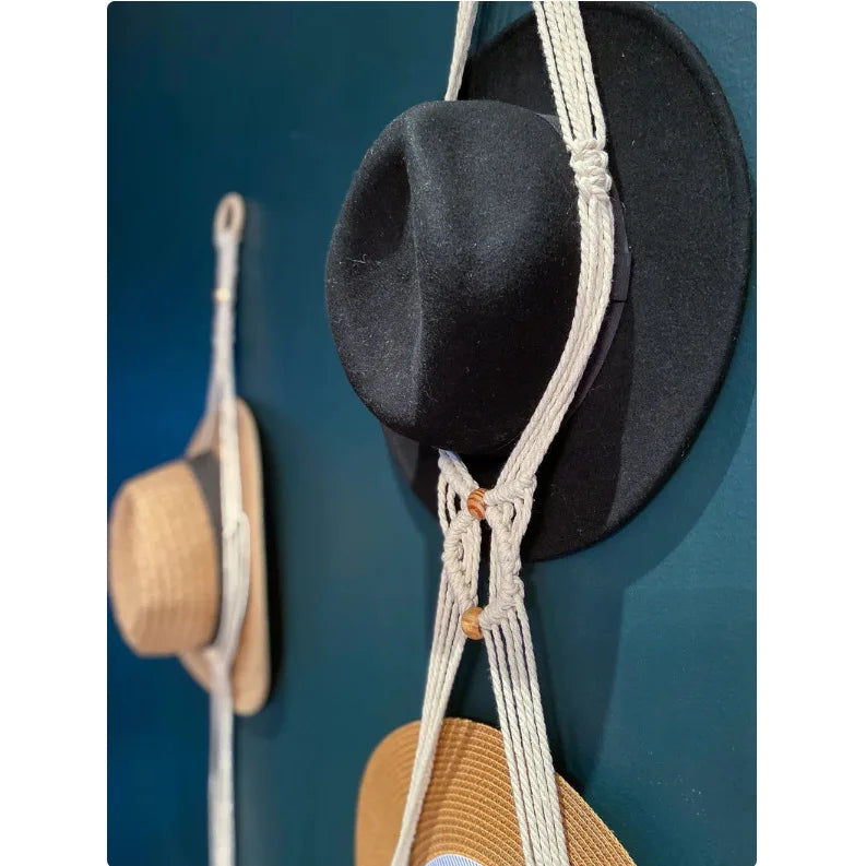 Nordic Boho Cotton Rope Hat Rack