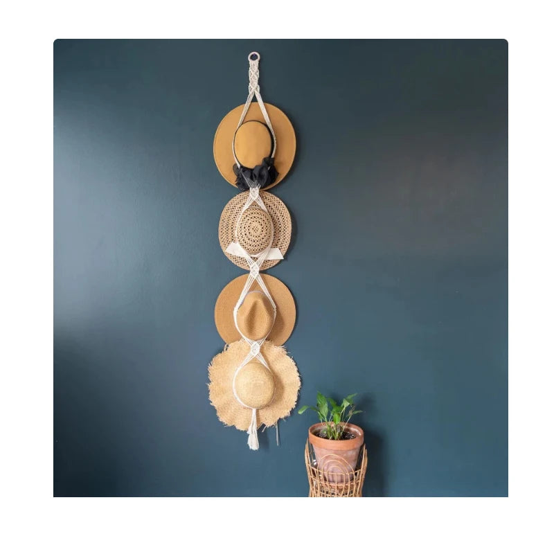 Nordic Boho Cotton Rope Hat Rack