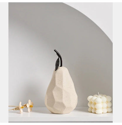 Nordic Ceramic Apple and Pear Sculpture