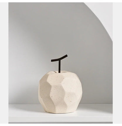 Nordic Ceramic Apple and Pear Sculpture