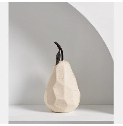 Nordic Ceramic Apple and Pear Sculpture