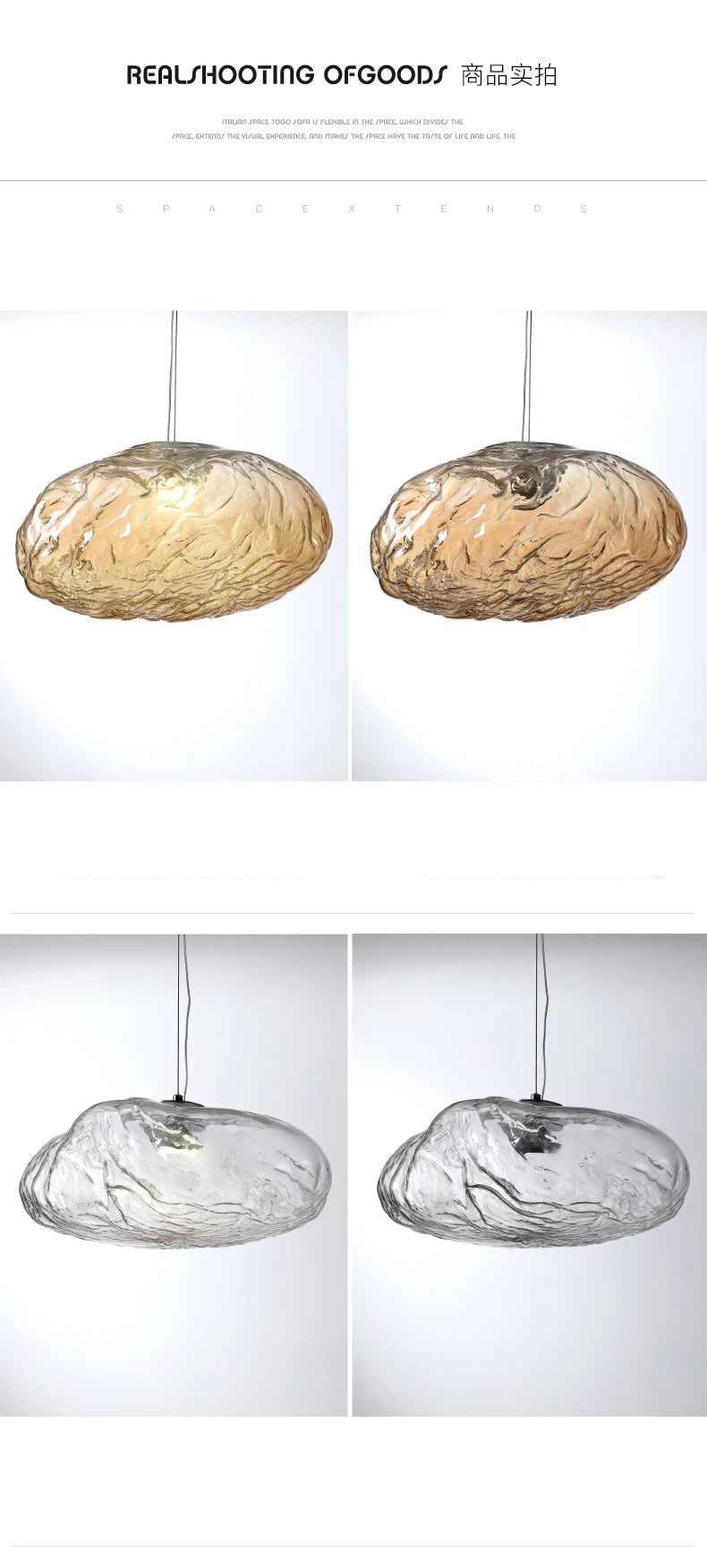 Nordic Cloud Glass Pendant Light