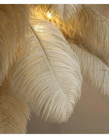 Nordic Copper Ostrich Feather Lamp