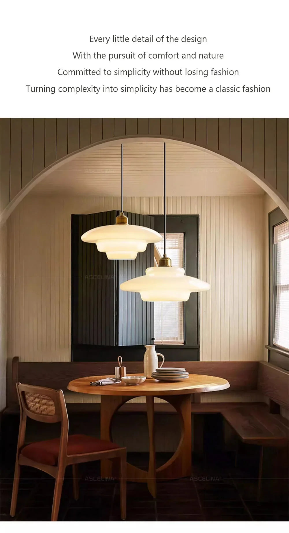 Nordic Cream Milk Glass Pendant Light