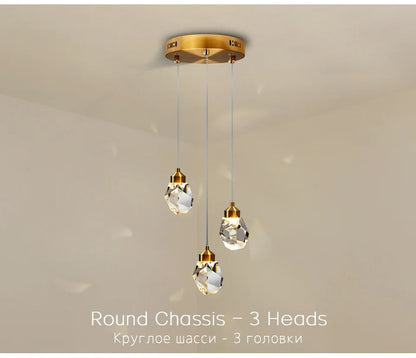 Nordic Crystal LED Chandelier - White