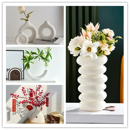 Nordic Donut Shape Plastic Vase