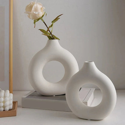 Nordic Donut Shape Plastic Vase