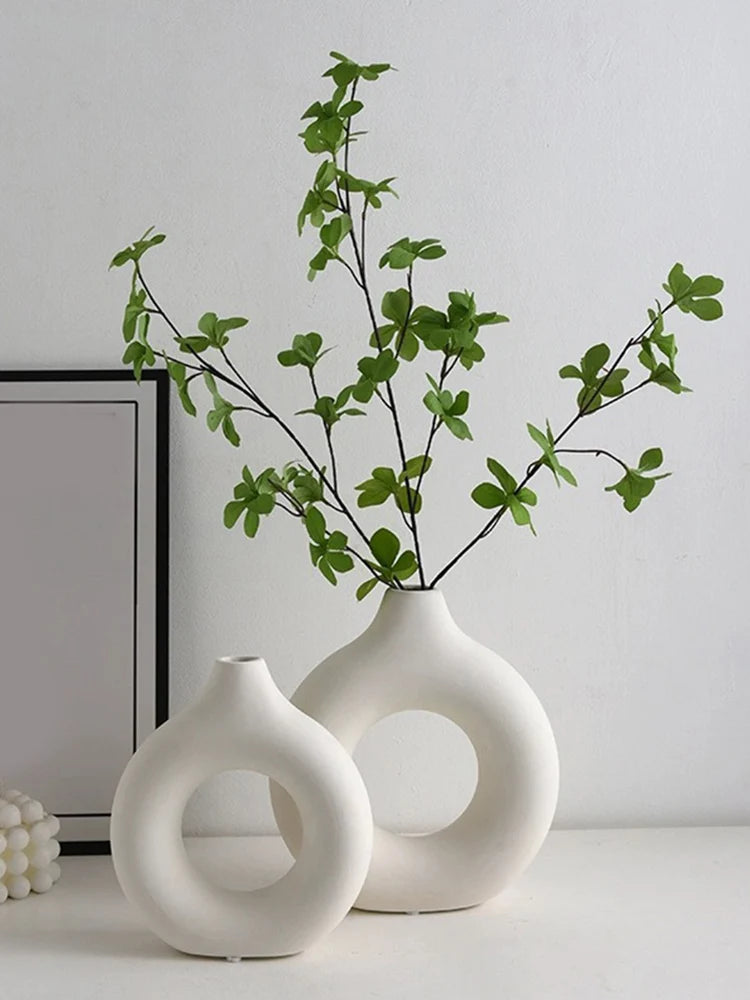 Nordic Donut Shape Plastic Vase