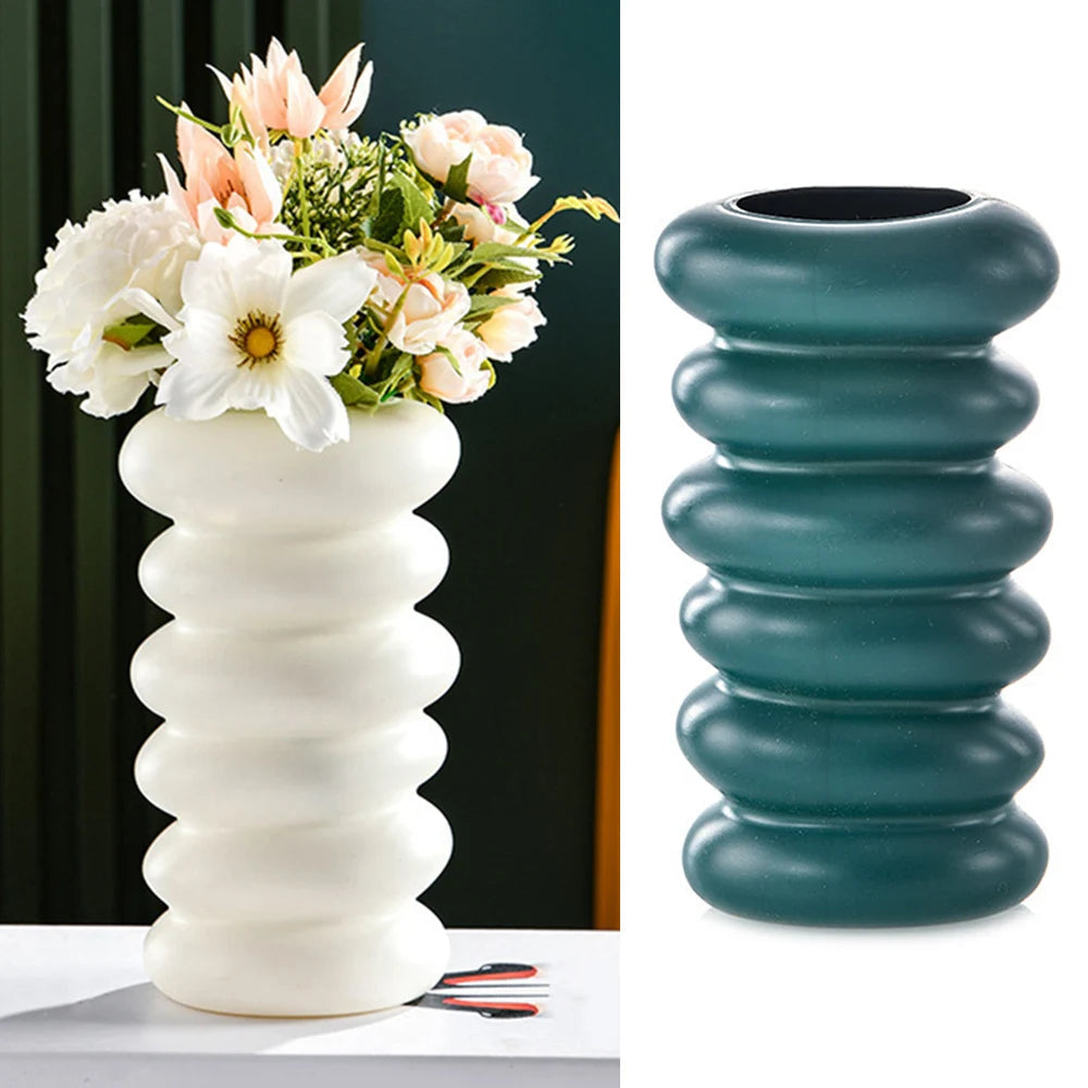 Nordic Donut Shape Plastic Vase