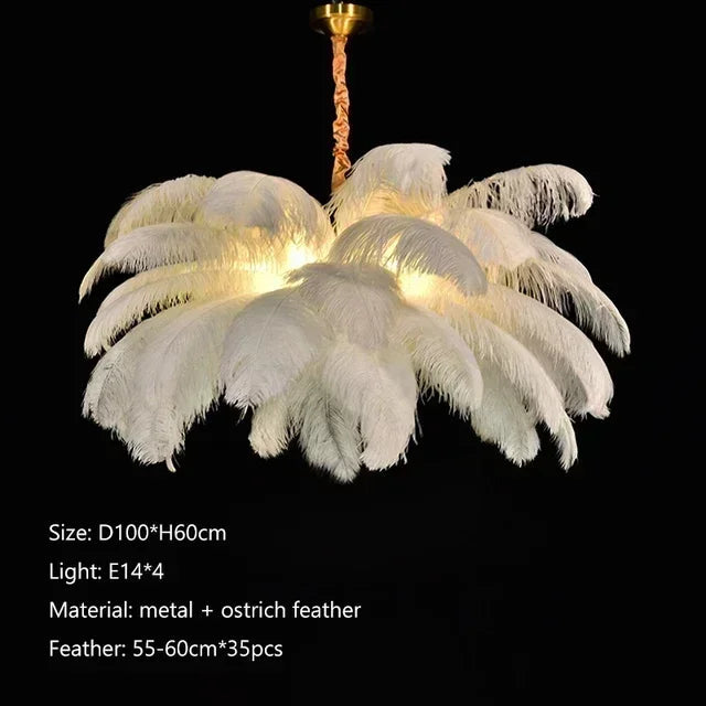 Nordic Feather Chandelier - Adjustable