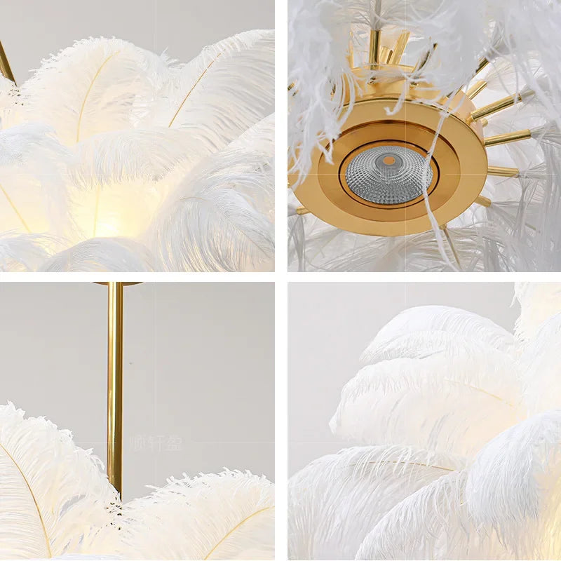 Nordic Feather Chandelier - Adjustable