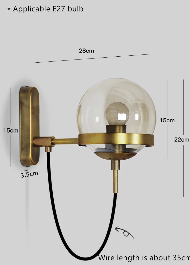 Nordic Glass Ball Wall Lamp