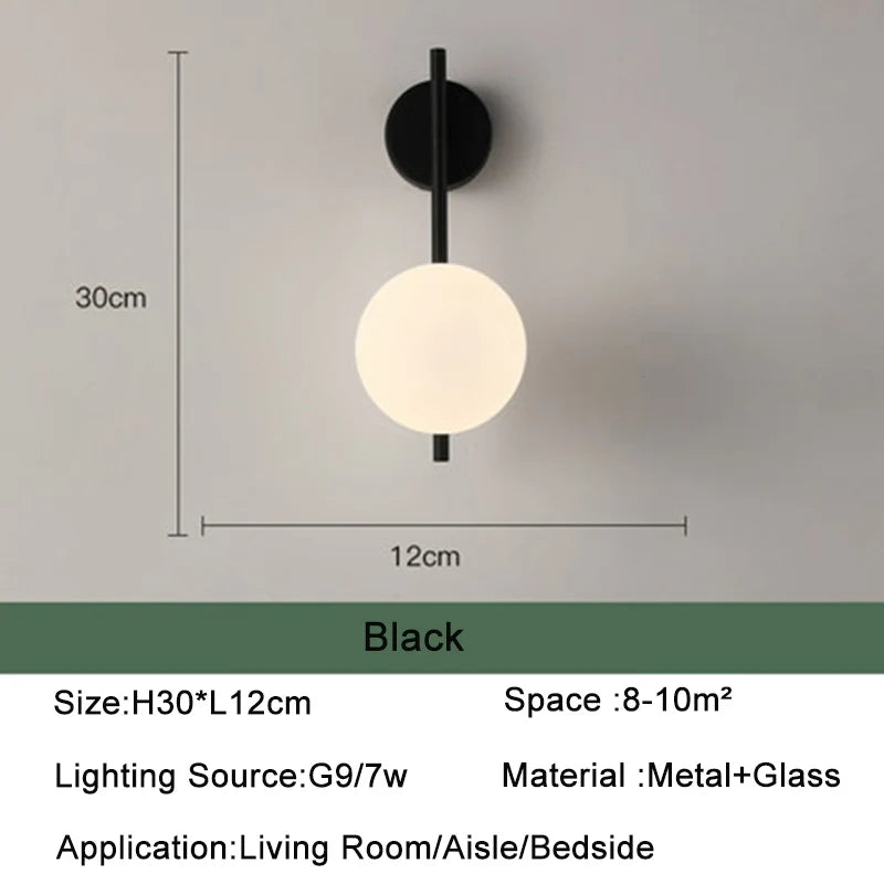 Nordic Glass Ball Wall Light