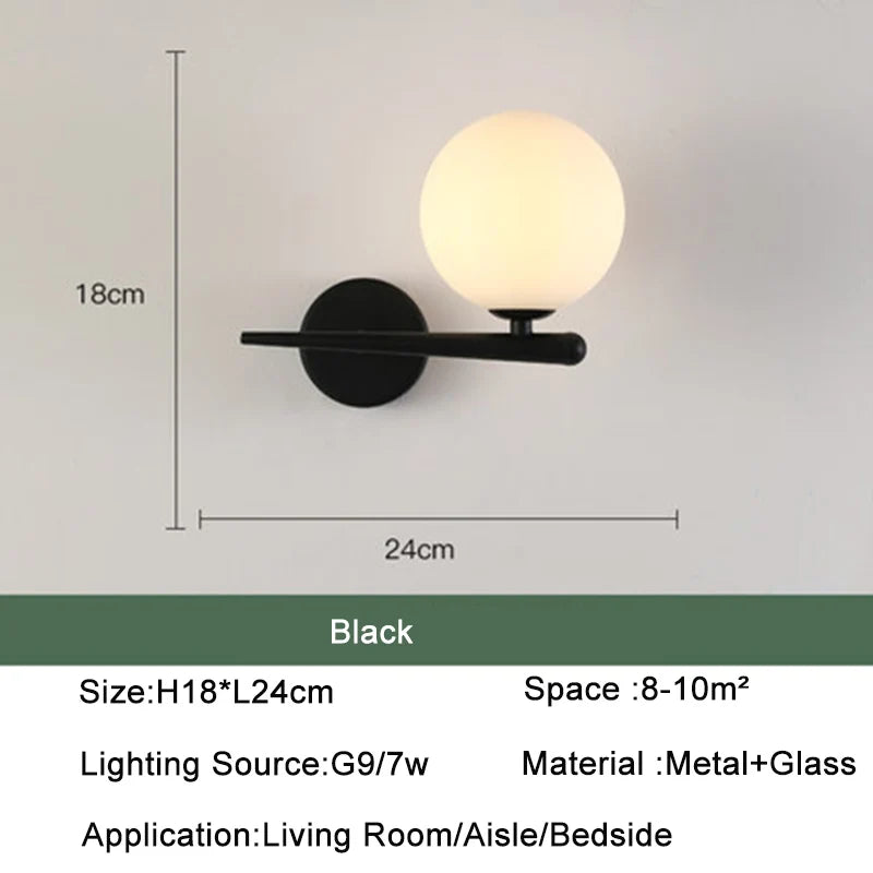 Nordic Glass Ball Wall Light