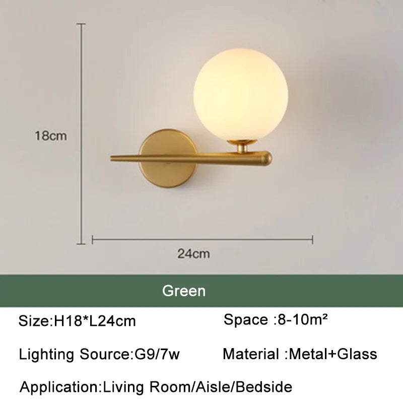 Nordic Glass Ball Wall Light