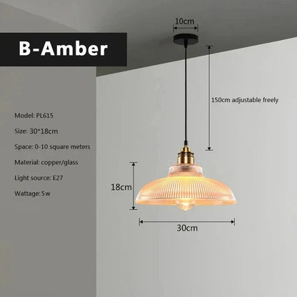 Nordic Glass Copper Pendant Light