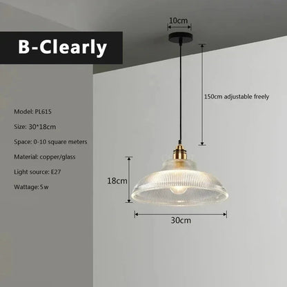 Nordic Glass Copper Pendant Light